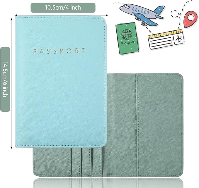 2 Pcs Passport Cover Holder for Travel Waterproof Leather Passport Wallet Case Book Travel Cruise Essentials for Women Men | 2 Pieces, Bridal, Holder, Waterproof, Holder Covers, Travel Wallet
