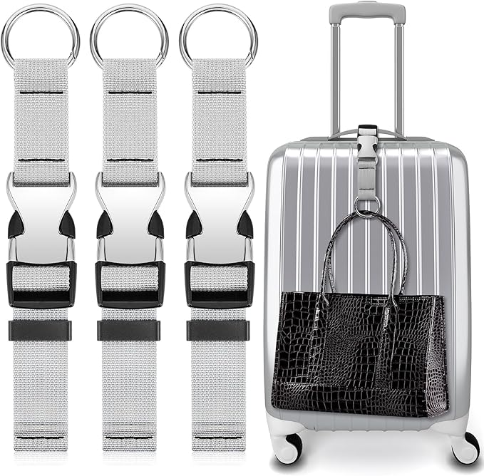 Amylove 3 Pcs Add a Bag Luggage Straps Gripper Heavy Duty Jacket Valises Strap for Travel Belt with Buckle Adjustable Baggage