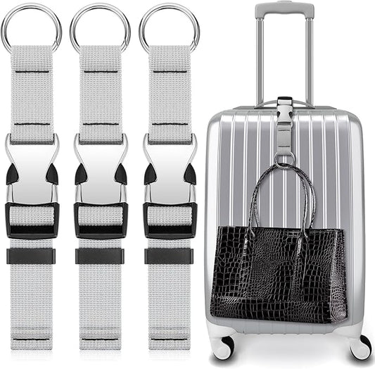 Amylove 3 Pcs Add a Bag Luggage Straps Gripper Heavy Duty Jacket Valises Strap for Travel Belt with Buckle Adjustable Baggage