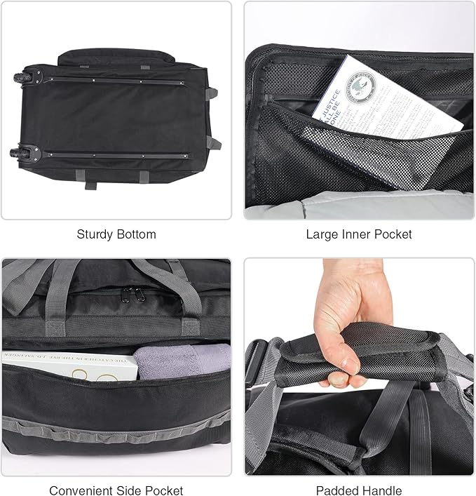 REDCAMP 85L/120L/140L Foldable Duffle Bag with Wheels, Large Travel Duffel Bag