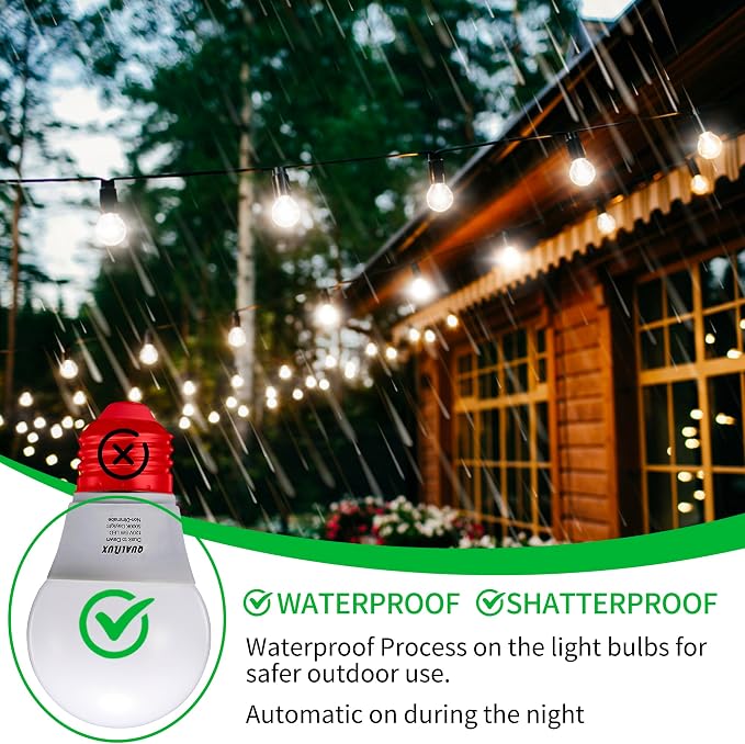 Qualilux Dusk to Dawn Light Bulbs, Auto On/Off Light Sensing LED Bulbs Outdoor, Daylight, Small A15 4-Pack, 5W 450LM 40W Equivalent, HQ-H031