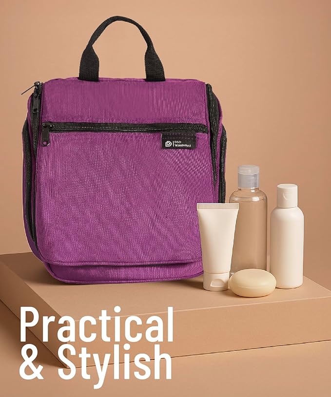 D&D Wanderlust D&D Hanging Travel Toiletry Bag for Men and Women – Cosmetics, Makeup and Toiletries Organizer Kit with 10 Compartments