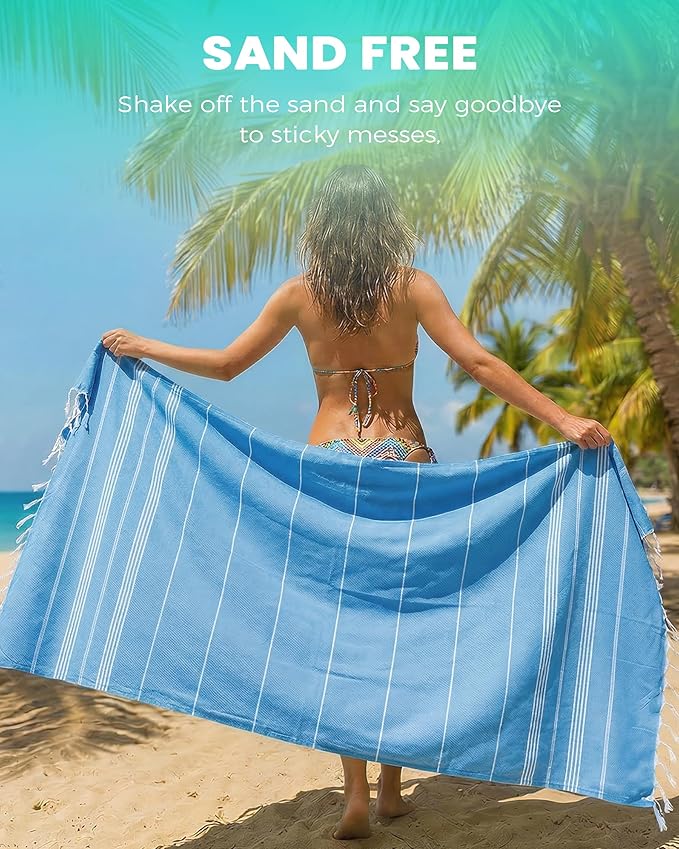 Turkish Beach Towels Gym Towel Camping Blanket Xl Large Big Size Sandfree Sandrpoof Thin Fast Drying Packable Honeymoon Travel Essential Summer Vacation Accessories Hawaii Trip Necessities Women Gifts