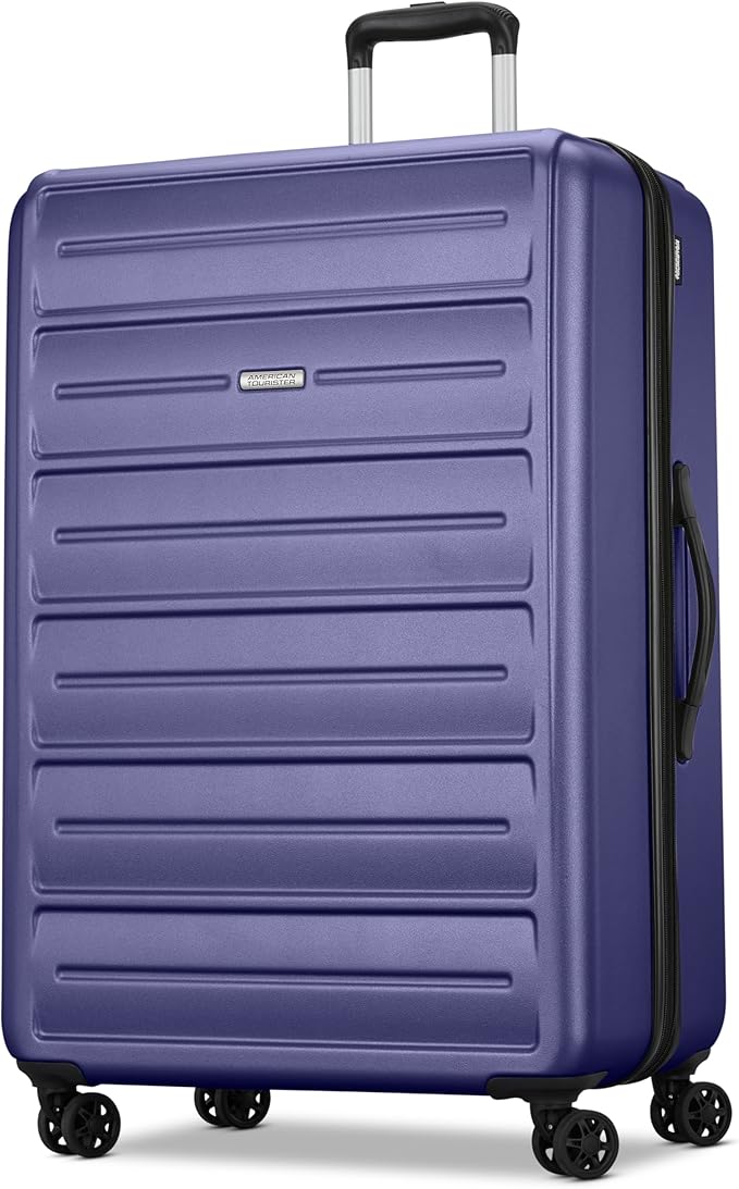 American Tourister Westridge Hardshell Luggage Set - 3 Piece Set - 20" Carry-On, 24” & 28” Checked Luggage Set with 360° Spinner Wheels - Expandable Suitcases for Extended Travel - Dusk Purple