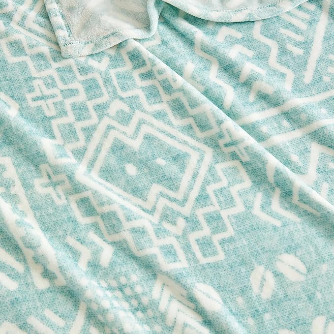 Soft Cozy 120x138 Inches Seamless Oversized King Fleece Blanket, Giant 10'x11.5' California King Blanket Extra-Large Flannel Blankets for Bed, Sofa, Couch, Travel, Symbol Light Blue