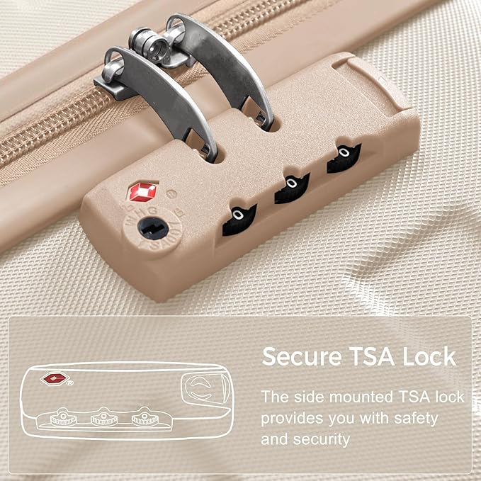 Luggage Sets 3 Piece, Luggage Set, Suitcases with Wheels, Hardside Hard Shell Travel Luggage with TSA Lock