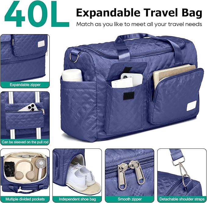 Joyway Luggage Sets 6 Piece with Detachable Spinner Wheels, Lightweight Hard Shell Travel Suitcse Set with TSA Lock (Blue, 6 Piece Set)