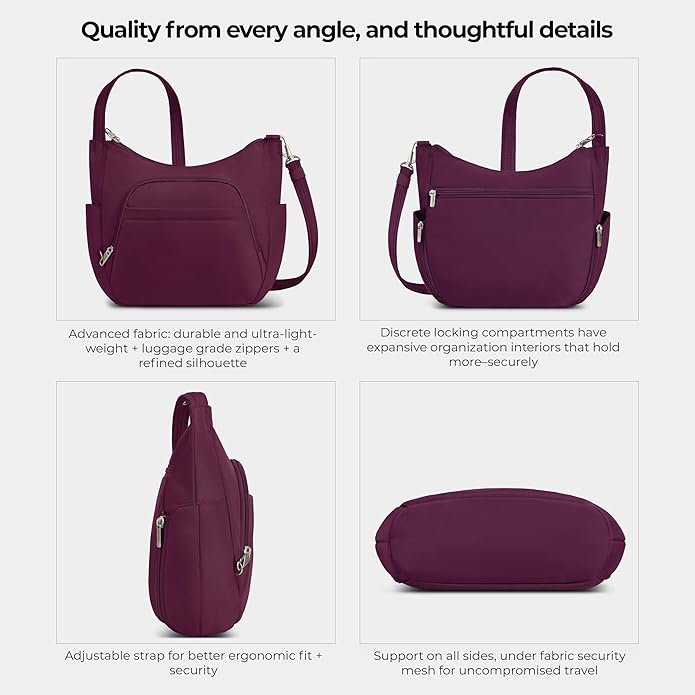 Travelon Anti-theft Classic Crossbody Bucket Bag | Anti-theft