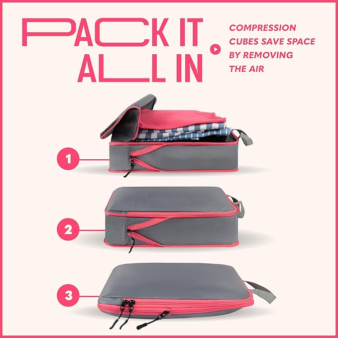 Compression, 4 Set/6 Set Packing Cubes for Carry on Suitcase, Organizer Bags Set