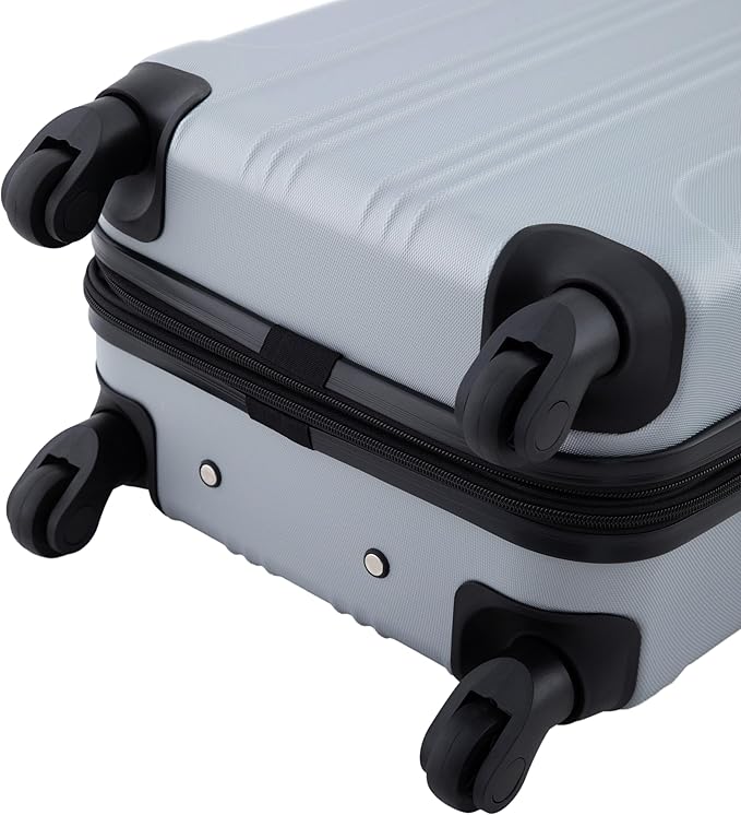 Travelers Club Chicago Hardside Expandable Spinner Luggage, Silver, 22" Carry-On