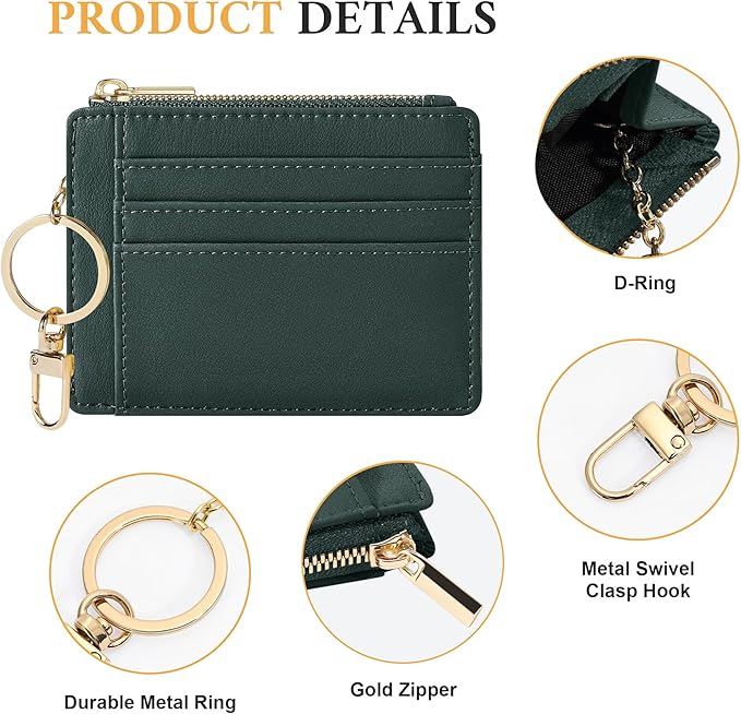 Sodsay Card Case Slim Front Pocket Wallet for Women Credit Card Holder with Keychain | Slim, Front Pocket, Credit Card Holder, with Keychain