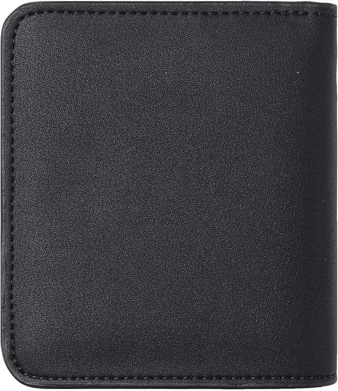Toughergun Women’s Small Slim Leather Wallet with RFID Protection, Compact Bifold Mini Purse with Clear ID Window