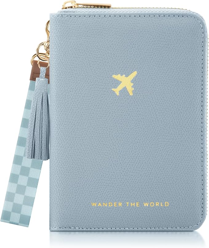 Beautiful Passport Holder for Travel with Wristlet Strap - All-in-One Wallet for Women with Card Slots and Tassel Keychain - Perfect RFID Blocking Case to Keep Your Travel Documents Organized & Safe