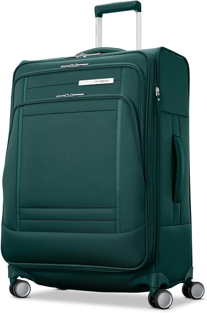 Samsonite UpLIFT Lightweight Medium Checked Softside Luggage with Spinner Wheels - Expandable - Airline-Approved, Polyester Soft Suitcase for Ultra Light Travel - Emerald Green