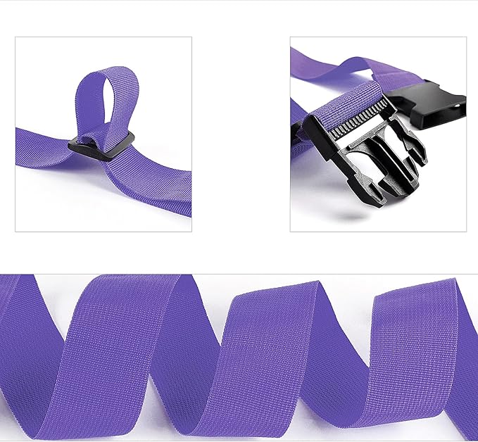 2Pcs Luggage Straps for Suitcase Travel Accessories TSA Approved, 80In Long Belts to Keep Your Suitcase Secure, Adjustable Bag Straps with Quick-Release Buckle for Travel Bag Closure, Purple