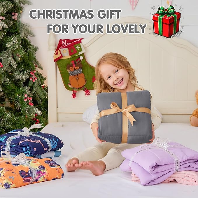 yescool Weighted Blanket 10 Pounds Weighted Lap Blanket, Glow in The Dark Star Heavy Blanket, Warm Minky Weighted Throw Blanket Gifts for 80-110lbs, 40"x60"
