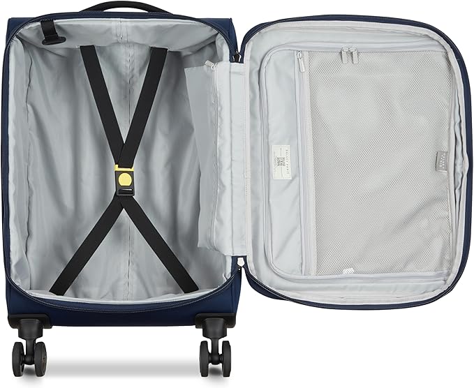 DELSEY PARIS Cruise 3.0 Softside Expandable Luggage with Spinner Wheels, Deep Sea Navy, Carry On 20 Inch