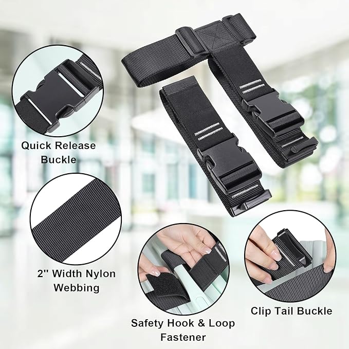 Vigorport Luggage Connector, Straps for Suitcase, Add A Bag Adjustable Attachment Accessories 2" Endless for Connect Your 3 Luggage Together-2 Pack (XXLarge)