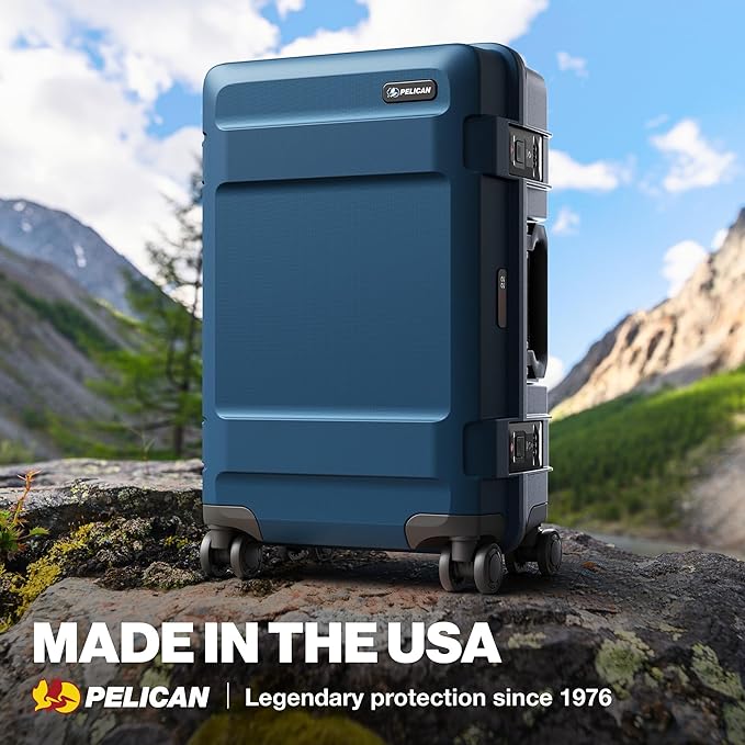 Pelican ATX Luggage - Hardside Carry On Luggage with Wheels - 22 Inch Carry On Bag - Airline Approved (Indigo)