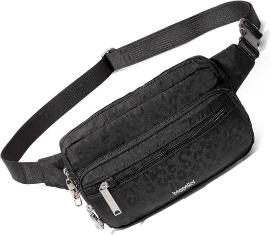 Baggallini Securtex Anti-theft Belt Bag 8.8"x5.5" Crossbody Fanny Pack for Women RFID Wallet Locking Zipper Travel Purse