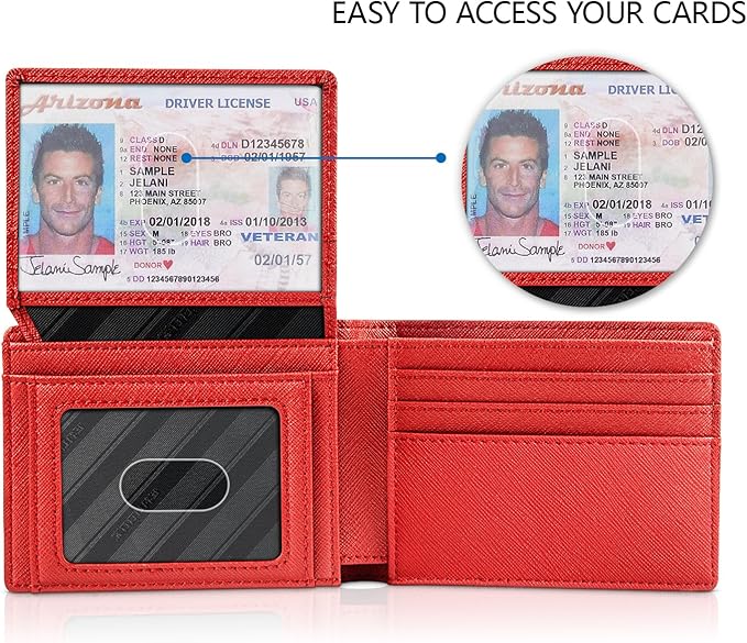 RUNBOX Wallet for Men Slim Rfid Leather 2 ID Window With Gift Box | Slim, Rfid, 2 ID Window, With Gift Box, Slim, Rfid