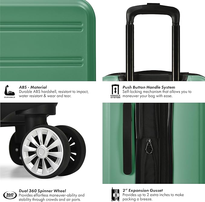 Travel Select Snowcreek Hardside Expandable Spinner Luggage, Green, 30-Inch Large