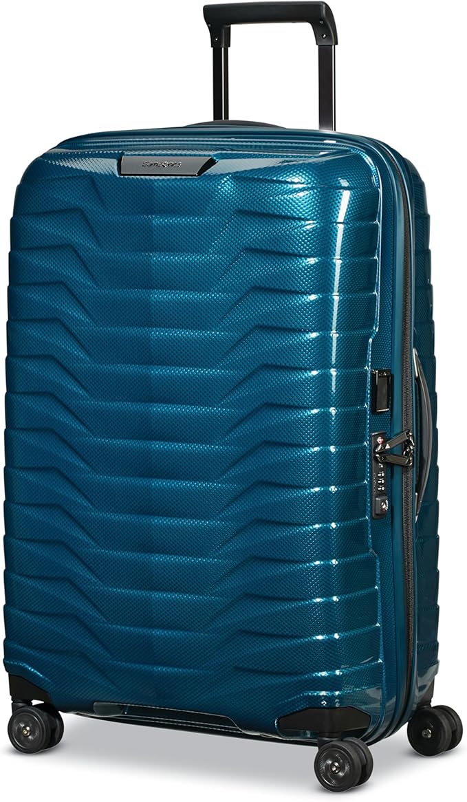 Samsonite Proxis Medium Hardside Luggage with Dual Spinner Wheels - Innovative Roxkin™ Lightweight Shell With Ultimate Durability- Includes TSA Lock, Ergonomic Telescoping Handle - Petrol Blue