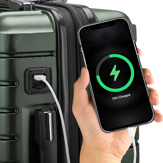 Traveler's Choice Archer Polycarbonate Hardside Spinner Luggage Set, Tie Down Straps, Green, 3-Piece