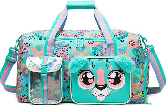Kids Duffle Bag Girls Travel Bag for Kids Overnight Bag for Girls Dance Bag for Girls Weekender Bag Gym Bag with Shoe Compartment