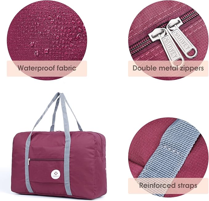 For Spirit Airlines Personal Item Bag 18x14x8 Foldable Travel Duffel Bag Tote Carry on Luggage Duffle Overnight for Women and Men