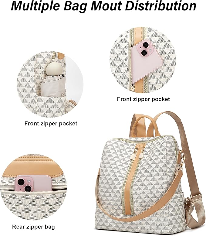 Makes Backpack Purse for Women PU Leather Travel Satchel Handbag Convertible Design Bag with Purse 2 Piece