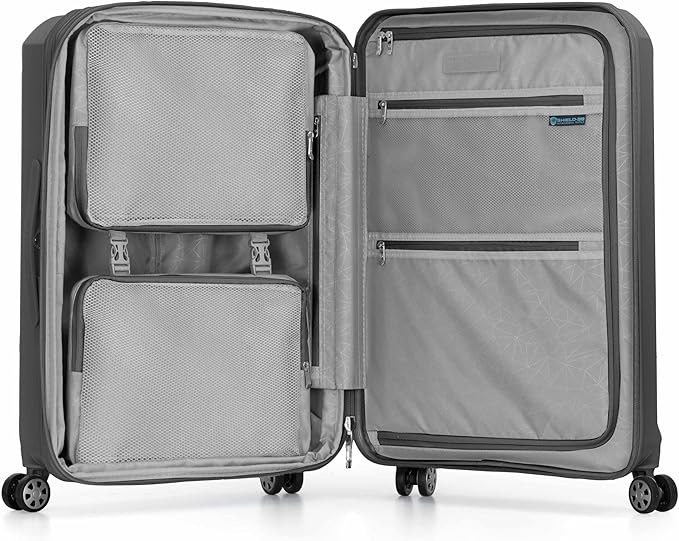 Traveler's Choice Pagosa Hardshell Expandable Luggage with Spinner Wheels, Gray, 2-Piece Set (22/26)