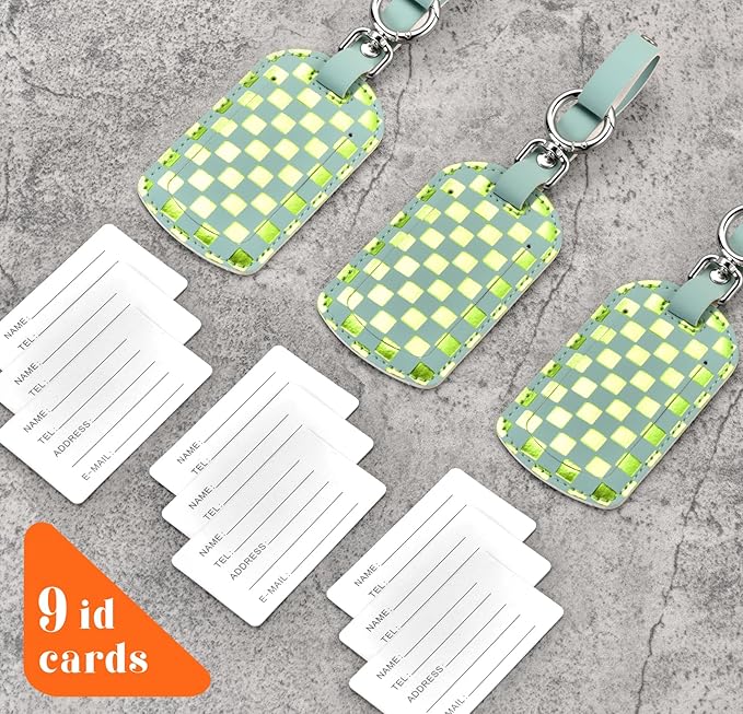 Luggage Tags for Suitcases Travel Accessories: Leather Luggage Tag 3 Pack TSA Approved Airplane Travel Essentials for Women, Bag Tags for Luggage Long Flight Must Haves Travels Gift Airport Essentials