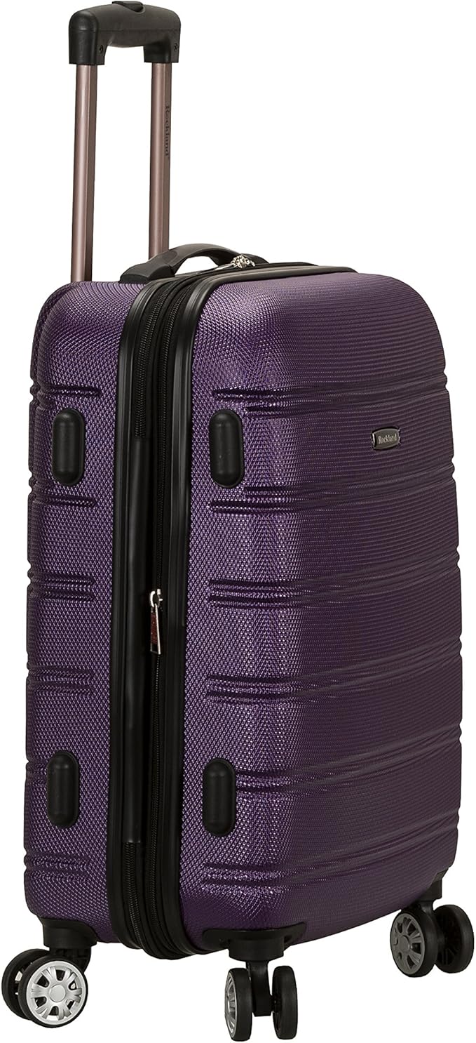 Rockland Melbourne Hardside Expandable Spinner Wheel Luggage, Purple, 2 Piece (20"/28")
