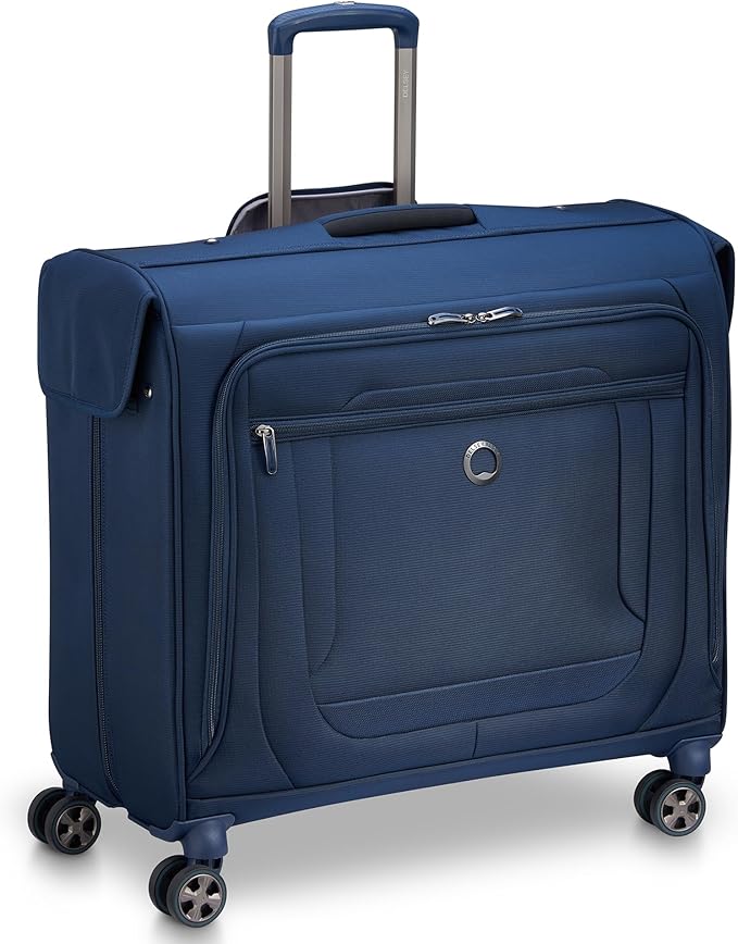 DELSEY PARIS Helium DLX Rolling Garment Bag with Spinner Wheels, Navy Blue