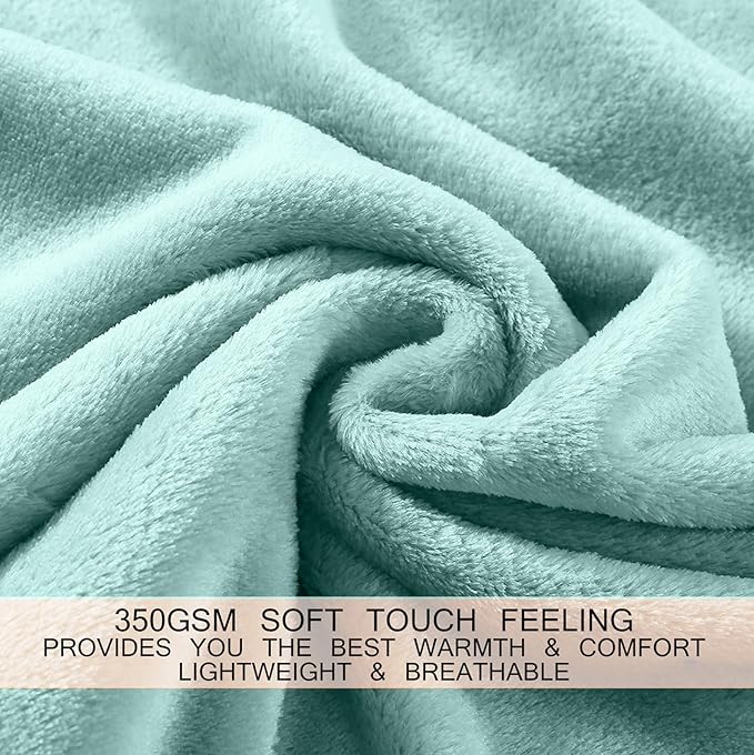 Soft King Size Blanket for All Season Warm Fuzzy Microplush Lightweight Thermal Fleece Summer Autumn Fall Winter Spring Blankets for King Calking Bed Couch Sofa,90x108 Inches,Sage Green