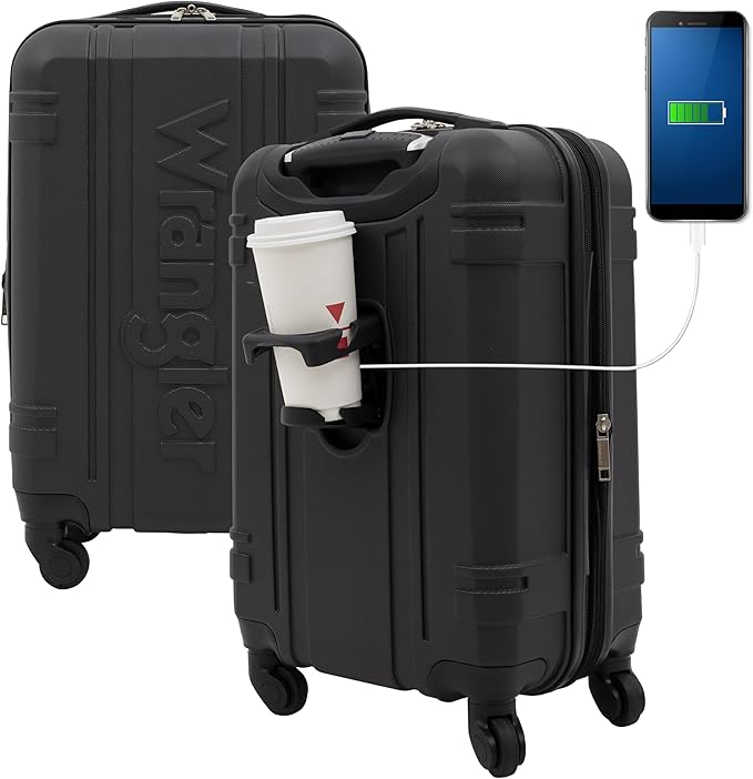 Wrangler 20" Astral Hardside Carry-On Luggage, Black