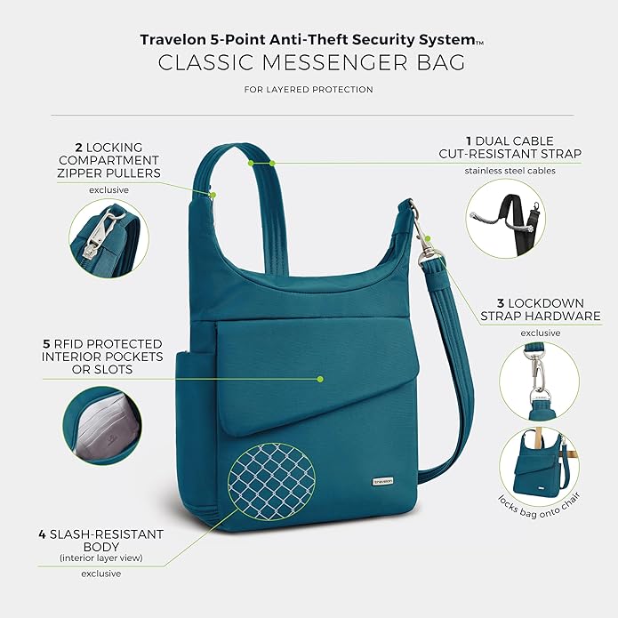 Travelon Anti-Theft Classic Messenger Bag