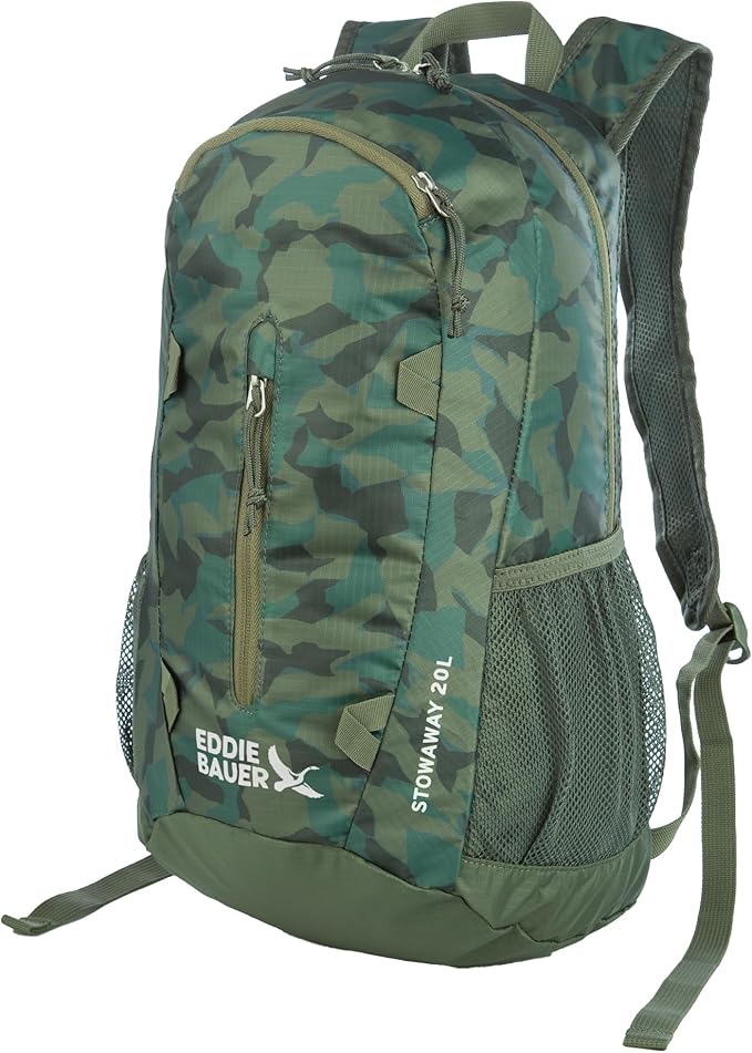Eddie Bauer Stowaway Packable Backpack | Travel | Outdoor | Lightweight | Foldable | Durable | Ripstop Polyester | 20L - Sprig Green