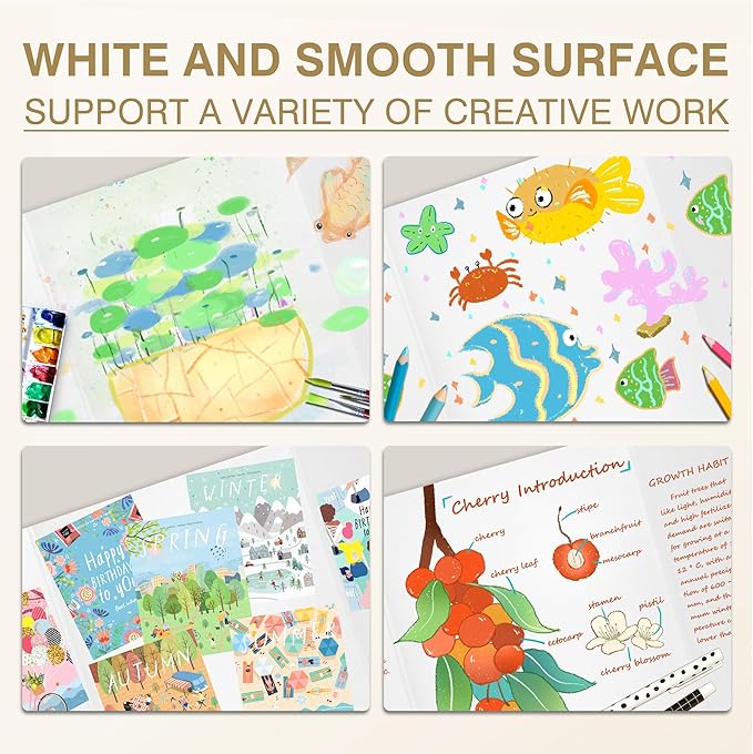 Chell Mini Size Trifold Poster Board, 16" x 24", Small Corrugated Project Boards, White, 12 Pack