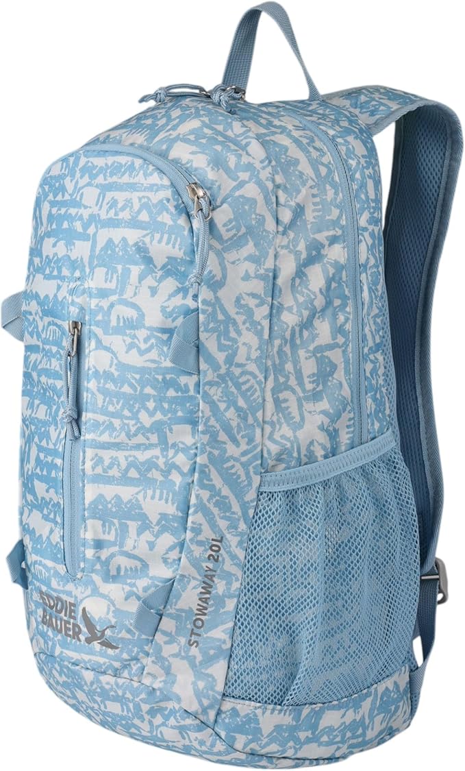 Eddie Bauer Stowaway Packable Backpack | Travel | Outdoor | Lightweight | Foldable | Durable | Ripstop Polyester | 20L - Blue Fog