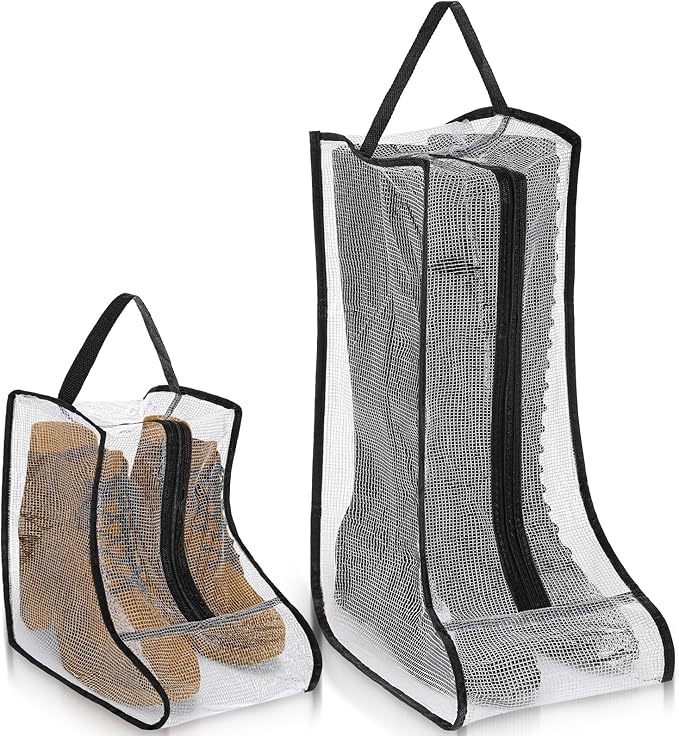 2 Set Boot Storage Bag, Portable Boots Protector Bag Dust Proof Travel Shoe Bags with Handle Boots Organizer for Packing Travel and Daily Use(Short)