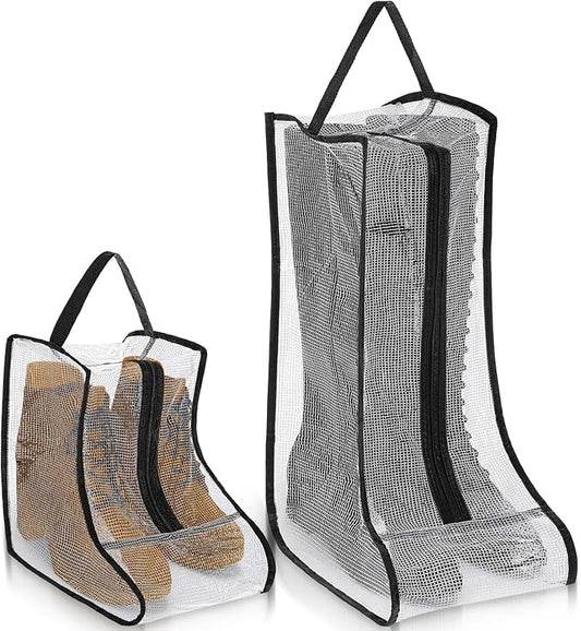 2 Set Boot Storage Bag, Portable Boots Protector Bag Dust Proof Travel Shoe Bags with Handle Boots Organizer for Packing Travel and Daily Use(Short)