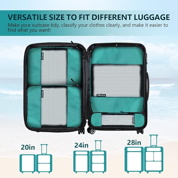 Compression Packing Cubes for Suitcases,5 Set Travel Essentials, Lightweight Luggage Organizer Bags, Travel Cubes for Carry on