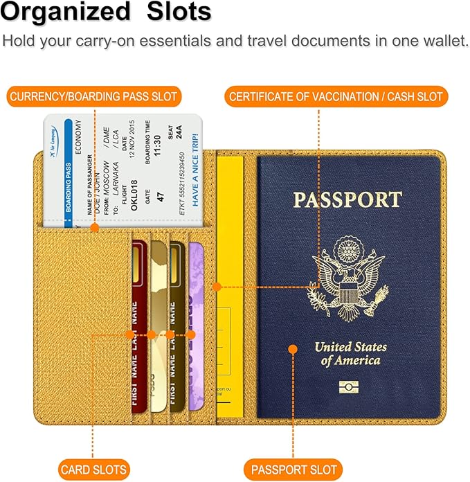 FINTIE Passport Holder, Slim Travel Wallet RFID Blocking Card Case Cover Passport Cover Protector Essentials with Credit Card Slots for Women/Men | Slim, RFID Blocking, Card Case Cover, Essentials, Credit Card Slots