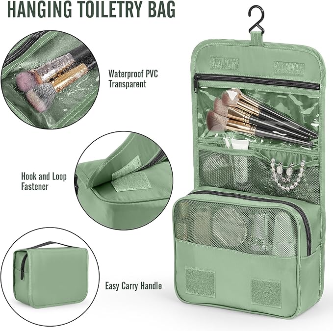 Veken 8 Set Packing Cubes for Travel Essentials, Suitcase Organizer Bags in 4 Sizes, Carry-On Luggage Accessories with Large Laundry & Hanging Toiletry Bag, Must-Have for Airplane, Road Trip & Camping
