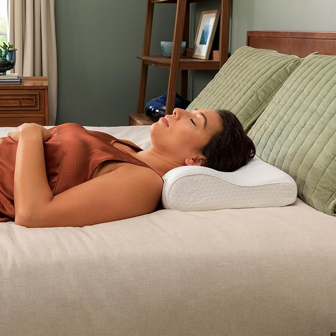 TEMPUR-Pedic, Standard TEMPUR-Neck Pillow, Medium Profile-2-Pack, White 2 Count