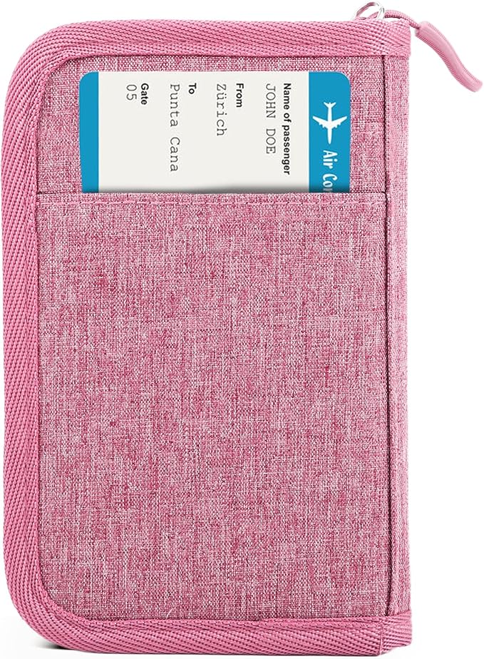 Passport Holder for Travel, Women Rfid Blocking Passport Wallet, Travel Essentials Premium Wallets, Waterproof Passport Holders Bag for Men Traveling, Travel Document Organizer Credit Cards Case