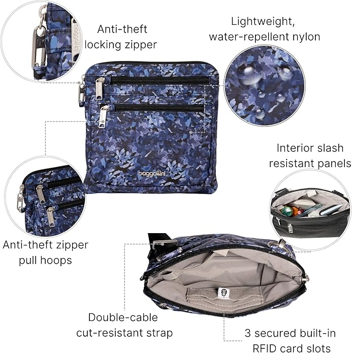 Baggallini womens Securtex Anti-theft Crossbody