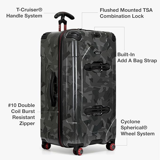 Traveler's Choice Maxporter II Polycarbonate Hardside Trunk with Spinner Wheels, Gray Camo, 31-Inch Large Trunk